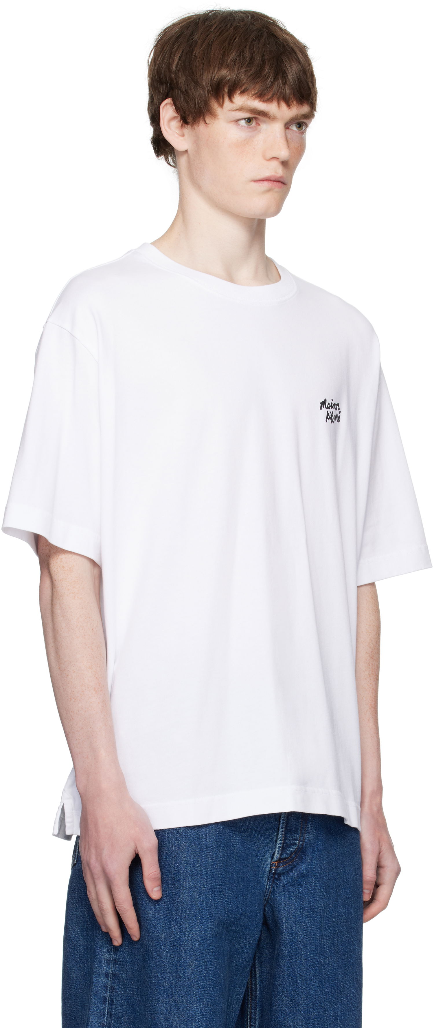 Tričko MAISON KITSUNÉ Maison Kitsuné Handwriting Oversized T-Shirt Biela | PM00110KJ0119, 1