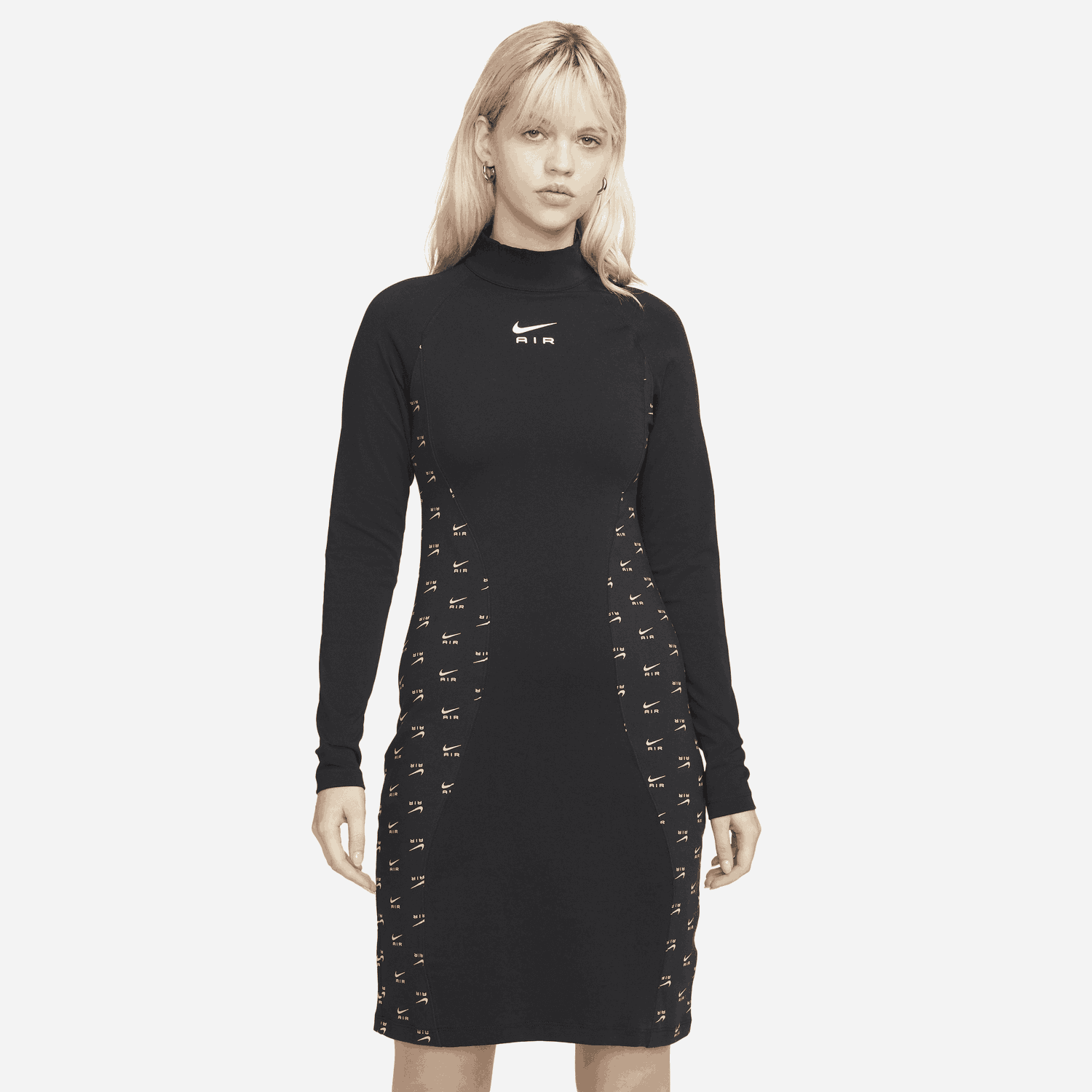Šaty Nike Air Long Sleeve Bodycon Dress Čierna | DV8064-010, 0