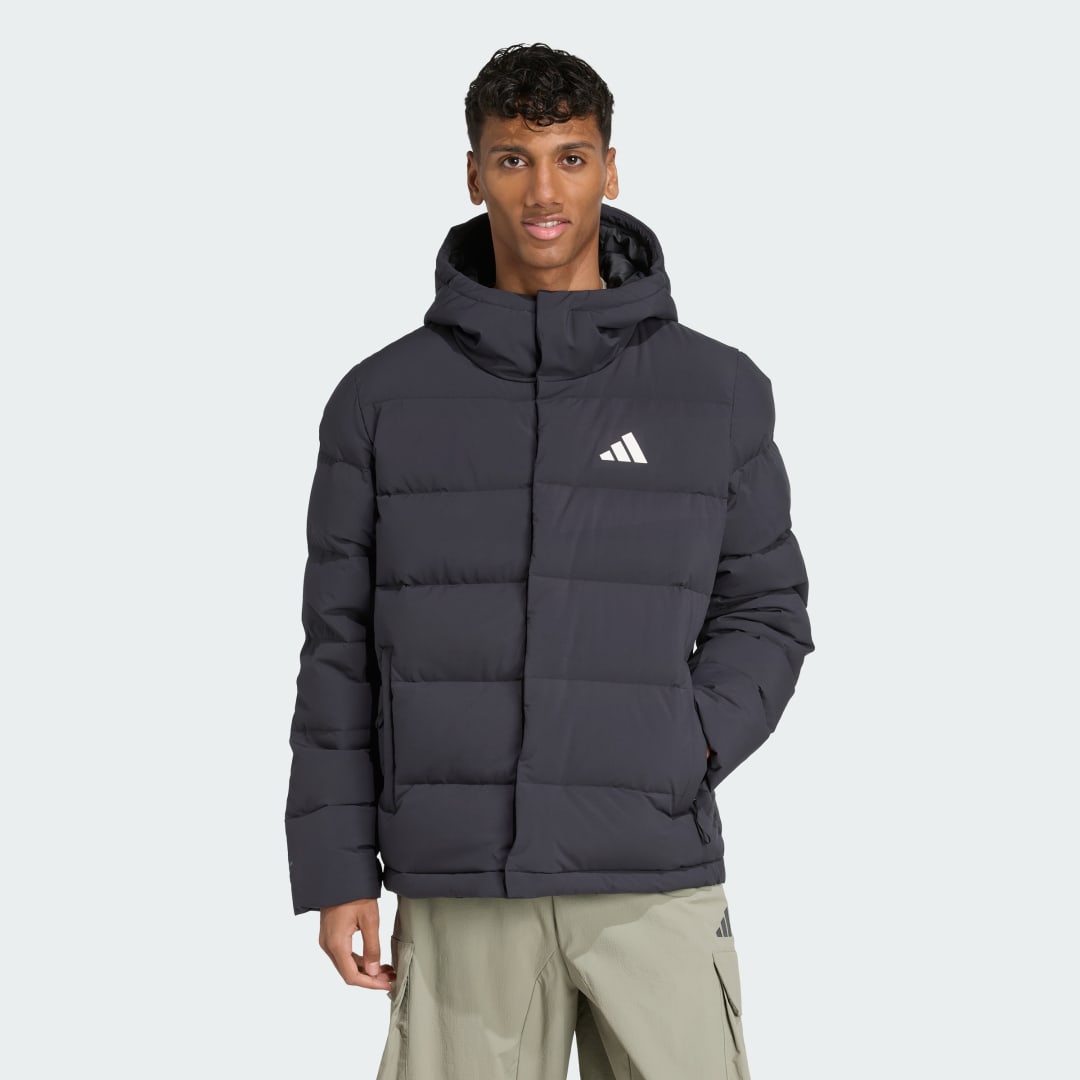Prešívaná bunda adidas Performance Helionic CLIMAWARM Hooded Down Puffer Jacket Čierna | JN2099, 0