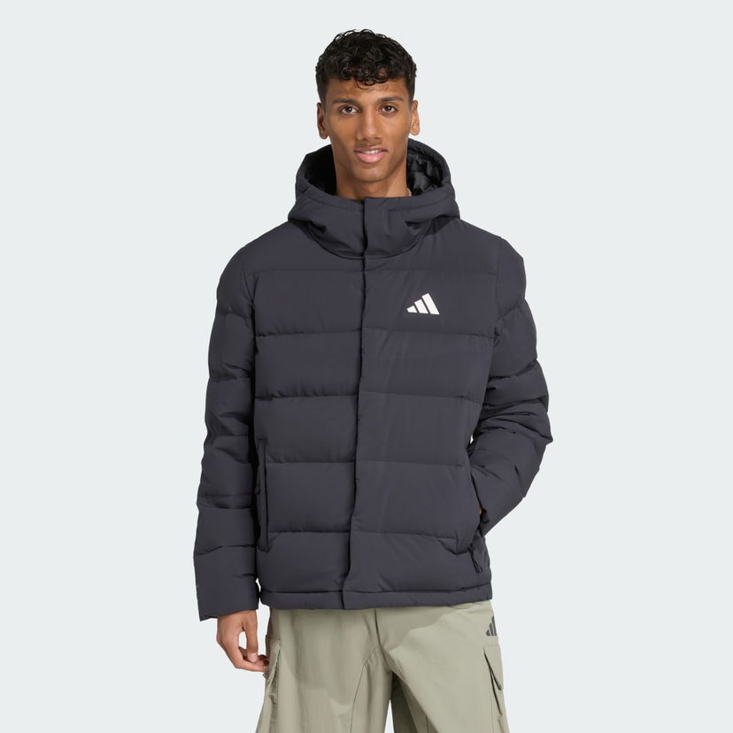 Prešívaná bunda adidas Performance Helionic CLIMAWARM Hooded Down Puffer Jacket Čierna | JN2099