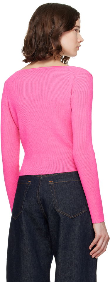 Sveter Versace Versace Safety Pin Ribbed Knit Cardigan Ružová | 1020887_1A12699, 2
