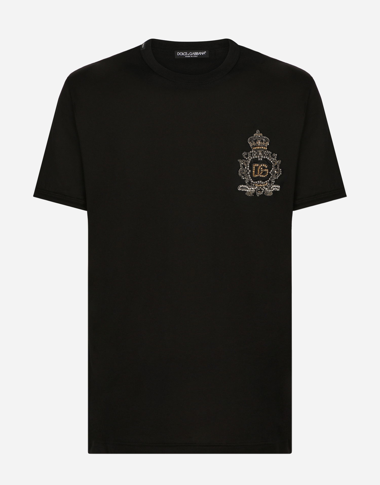 Tričko Dolce & Gabbana Cotton T-shirt With Heraldic Dg Patch Čierna | G8OU9ZFU7EQN0000, 0