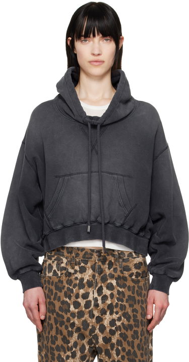 Mikina R13 R13 Balloon Popover Cropped Hoodie Šedá | R13WK255-001BG, 0