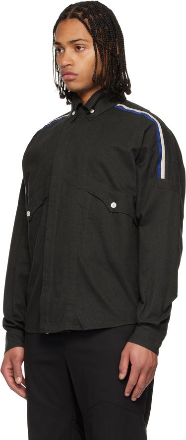 Košeľa KIKO KOSTADINOV Vig Long Sleeve Shirt with Shoulder Stripes and Chest Pockets Šedá | KKAW25SH03-57, 3