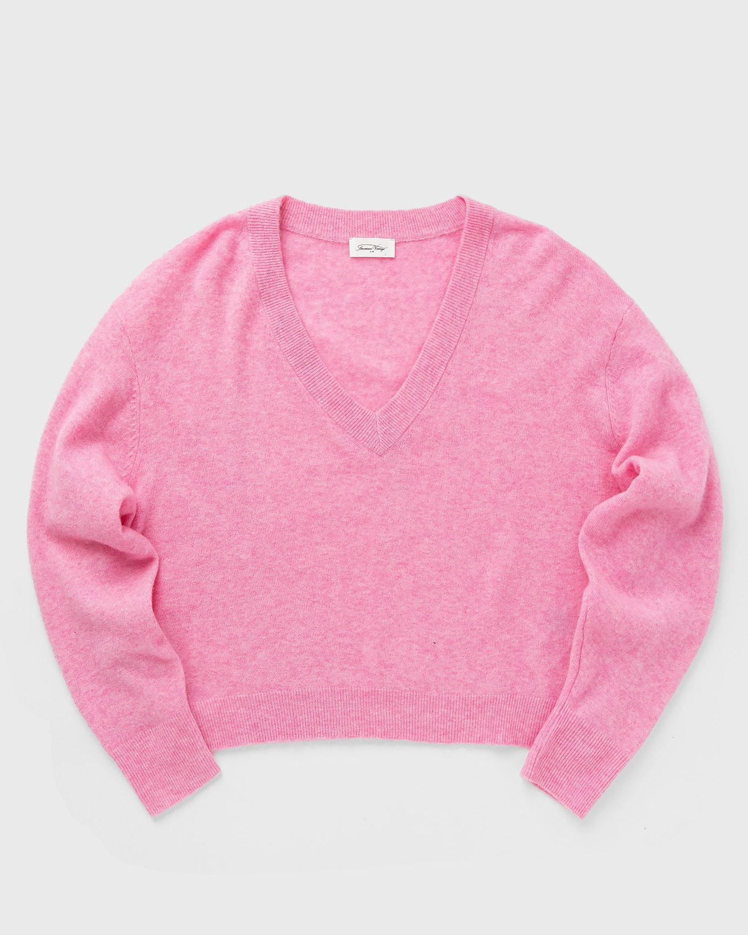 Sveter American Vintage Sweater V-Neck Ružová | RAX18AH24-PRINCESSE-CHINE, 0