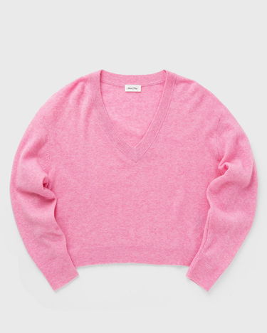 Sveter American Vintage Sweater V-Neck Ružová | RAX18AH24-PRINCESSE-CHINE, 0
