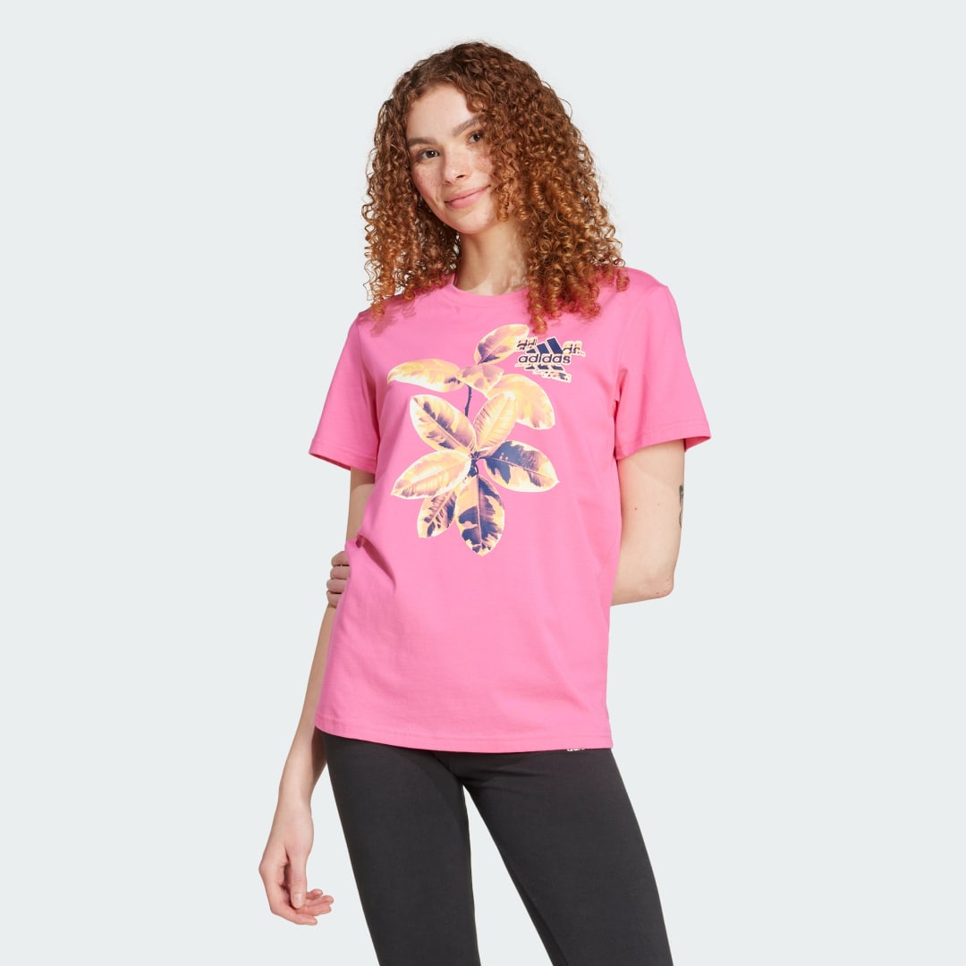 Tričko adidas Performance Beach Graphic T-Shirt Ružová | IN6453, 0