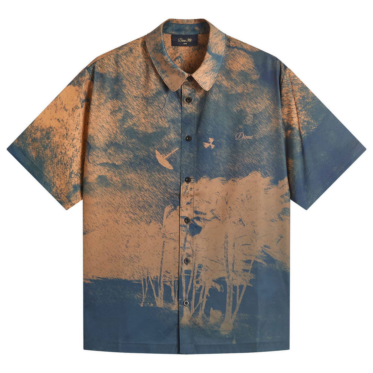 Košeľa Dime Dime Day Off Short Sleeve Shirt Modrá | DIMESU255-PEA, 1