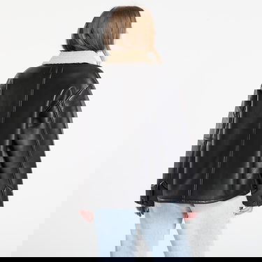 Kabáty Carhartt WIP Shepton OG Michigan Faux Leather Shearling Collar Coat Čierna | I035975.1LMXX, 4