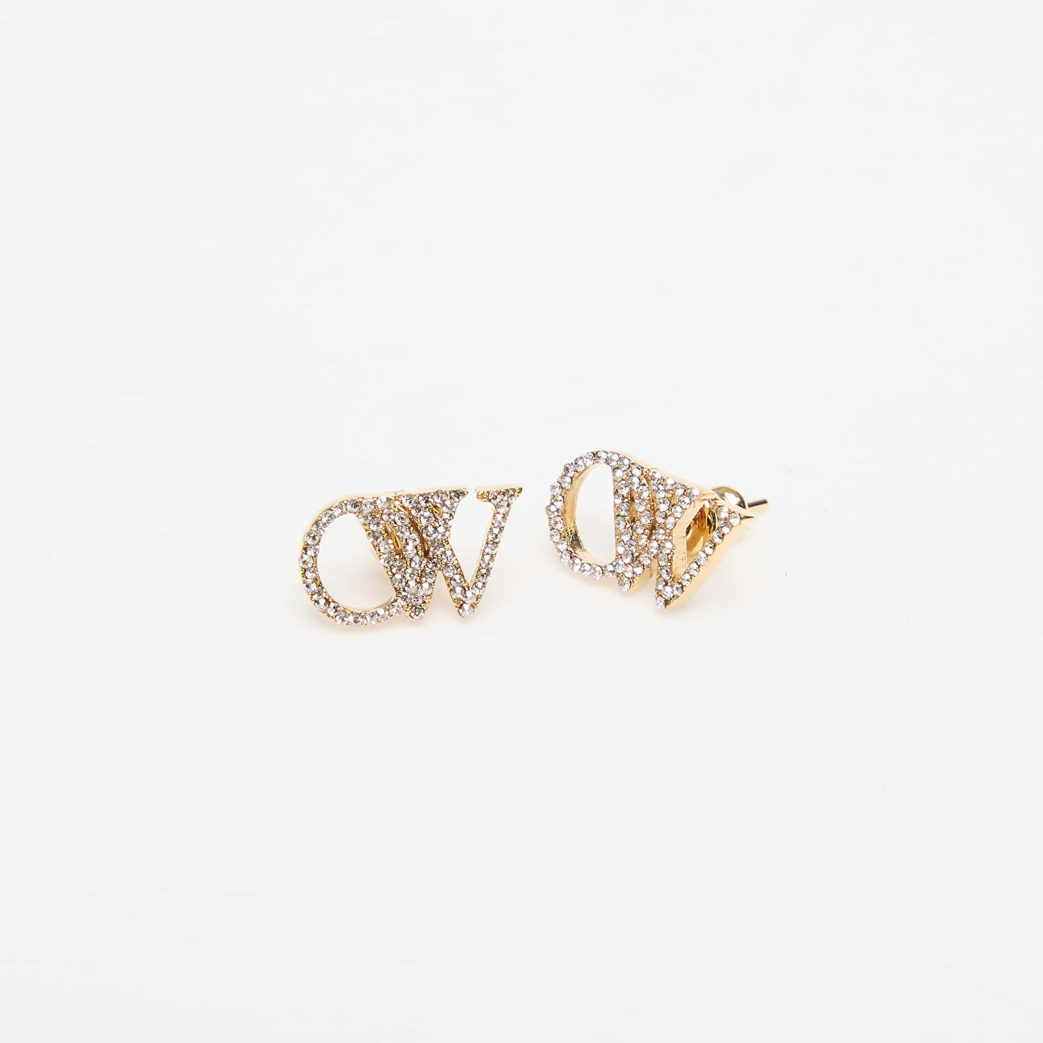 Náušnice Off-White Off-White OW Earrings with Rhinestones Metalická | OWOD299C99MET0017672, 0