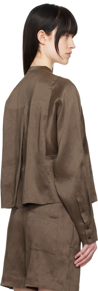 Košeľa Loulou de Saison Loulou de Saison Siara Band Collar Blouse Hnedá | SIARA, 2