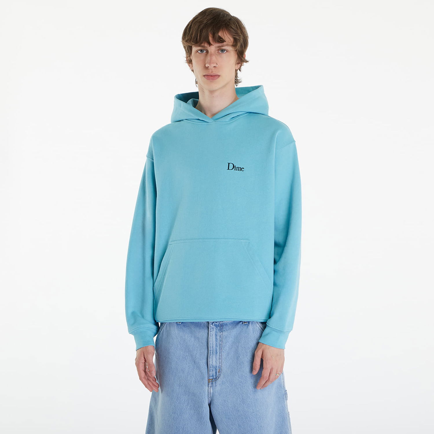 Mikina Dime Classic Small Logo Hoodie Ocean Blue Tyrkysová | DIMESP24D29BLU, 0