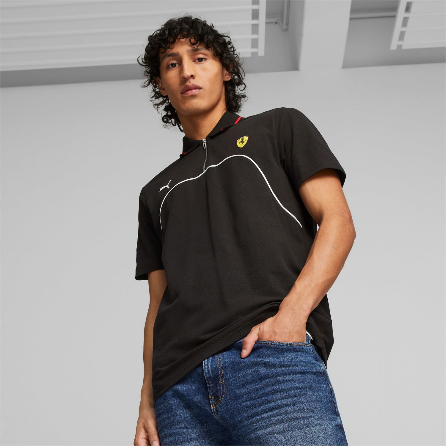 Polo tričko Puma Scuderia Ferrari Herren, Schwarz, Čierna | 620945_01, 0