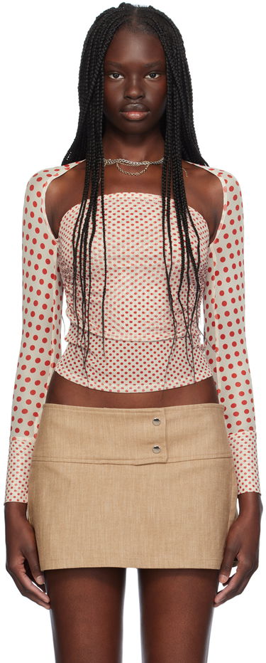 Sukňa Miaou Miaou Iris Polka Dot Long Sleeve T-Shirt Béžová | 7112PM2WPD, 0