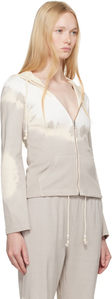 Mikina Maison Margiela MM6 Maison Margiela Interlock Cotton Jersey Zip-Up Hoodie Béžová | S62HG0028 M20110, 1