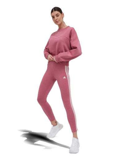 Legíny adidas Originals Essentials 3-Stripes High-Waisted Single Jersey Leggings Ružová | IC9902