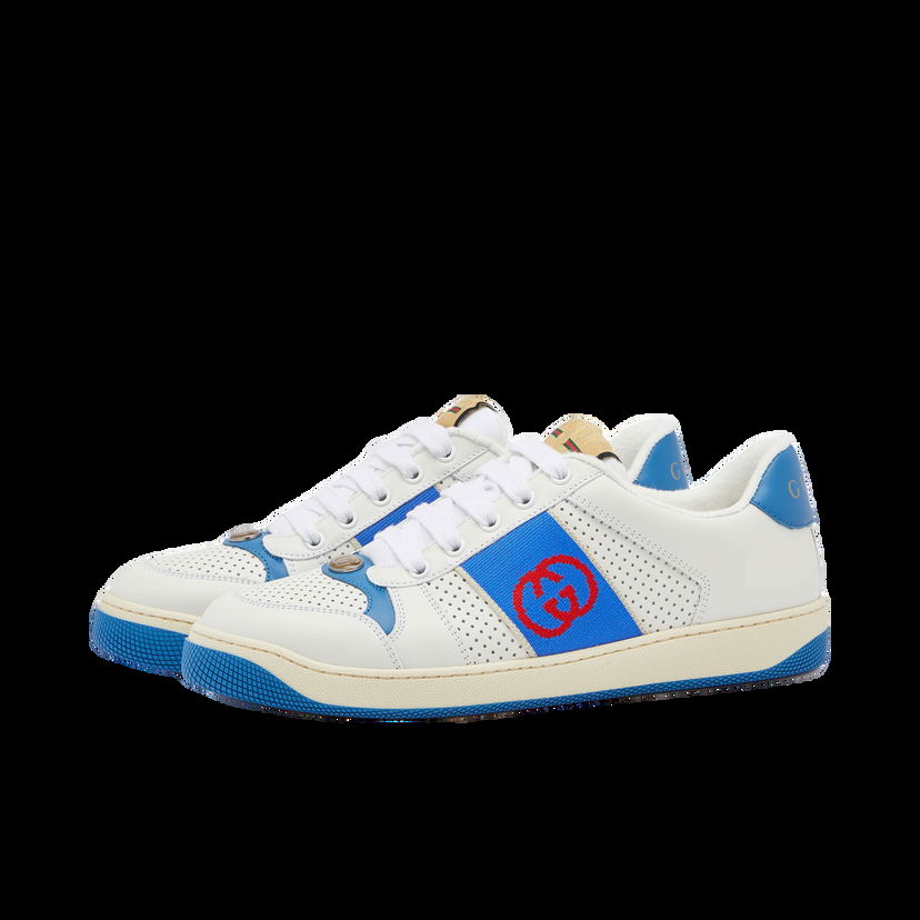 Tenisky a topánky Gucci Men's Screener Sneakers in White/Blue, Size UK 6 | END. Clothing Biela | 765054-AACV8-9055