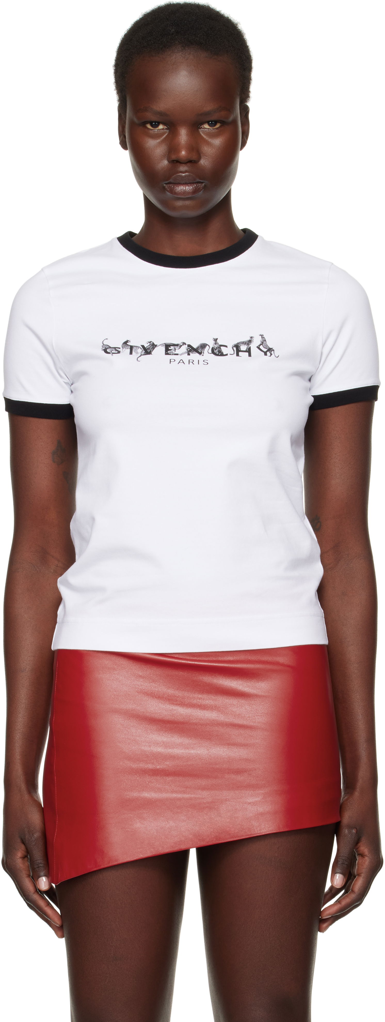 Tričko Givenchy Ringer Graphic T-Shirt Biela | BW70BFP704116, 0