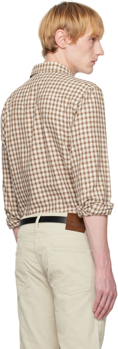 Košeľa Tom Ford TOM FORD Small Check Western Shirt Hnedá | HDS001-FMC202S25, 2