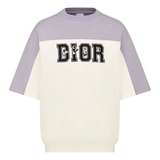 Tričko Dior Kenny Scharf Crossover Loose Short Sleeve Pullover Fialová | 193J648A0687-C880