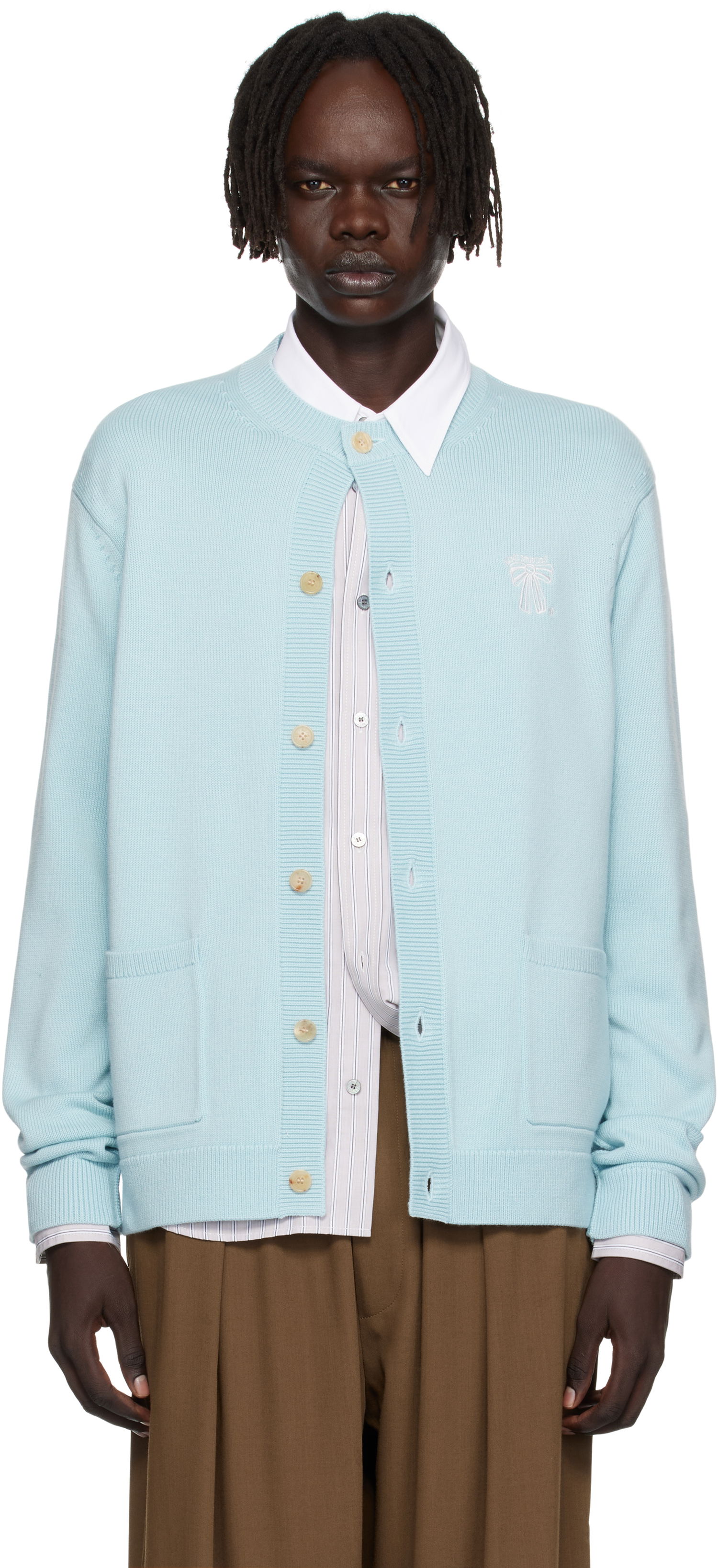 Sveter Acne Studios Acne Studios Crewneck Cardigan Modrá | B60385-, 0