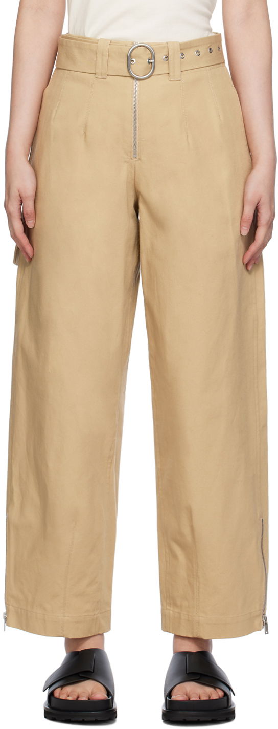 Nohavice Jil Sander Tailored Trousers Béžová | J40KA0178_J45136