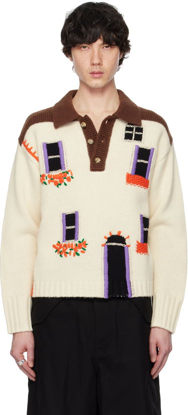 Sveter JW Anderson JW Anderson House Intarsia Polo Sweater Rôznofarebný | KW1347-YN0413, 0