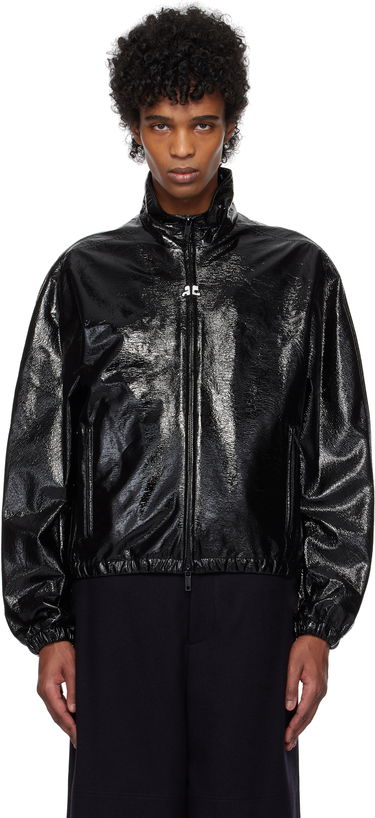Bunda Courrèges Courrèges Vinyl Tracksuit Bomber Jacket Čierna | 125CBL270VY0016, 0