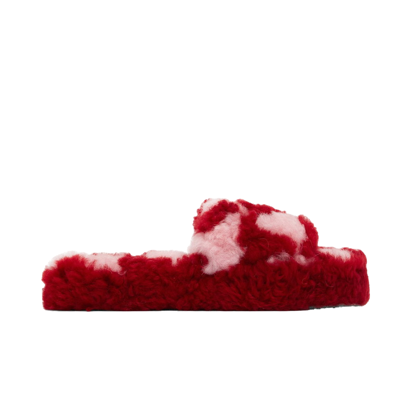 Tenisky a topánky Bottega Veneta Teddy Fur Slide Sandals Červená | 690537V1KV05084