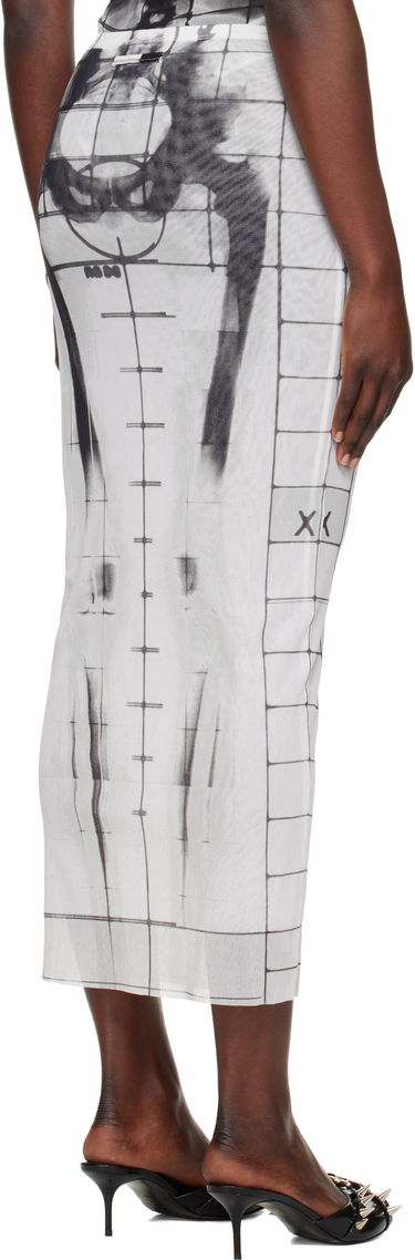 Sukňa Jean Paul Gaultier Jean Paul Gaultier 'The Squeletor' Mesh Maxi Skirt Biela | 25/33-F-JU144-T580-0100, 2