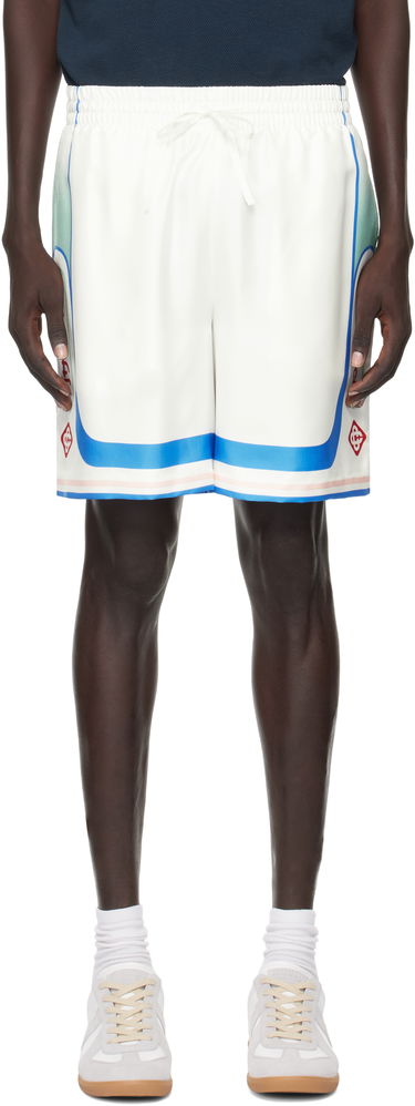 Šortky Casablanca Casablanca Fuji Dream Silk Shorts Biela | MPF25-TR-012-04, 0
