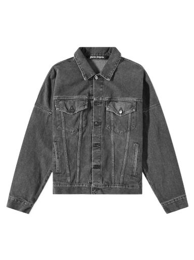 Bunda Palm Angels Logo Oversized Denim Jacket Šedá | PMYE006C99DEN0011001