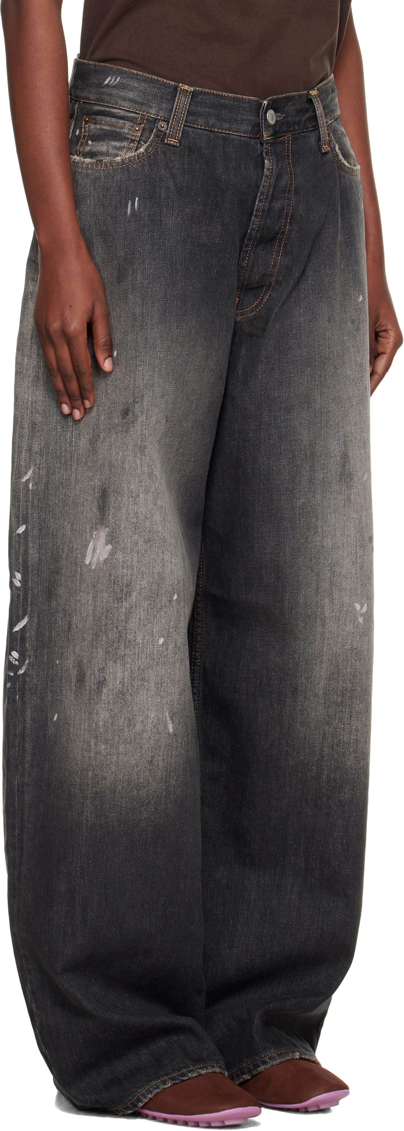 Džínsy Acne Studios Acne Studios 2023 Wide Leg Jeans Čierna | C00089-, 1