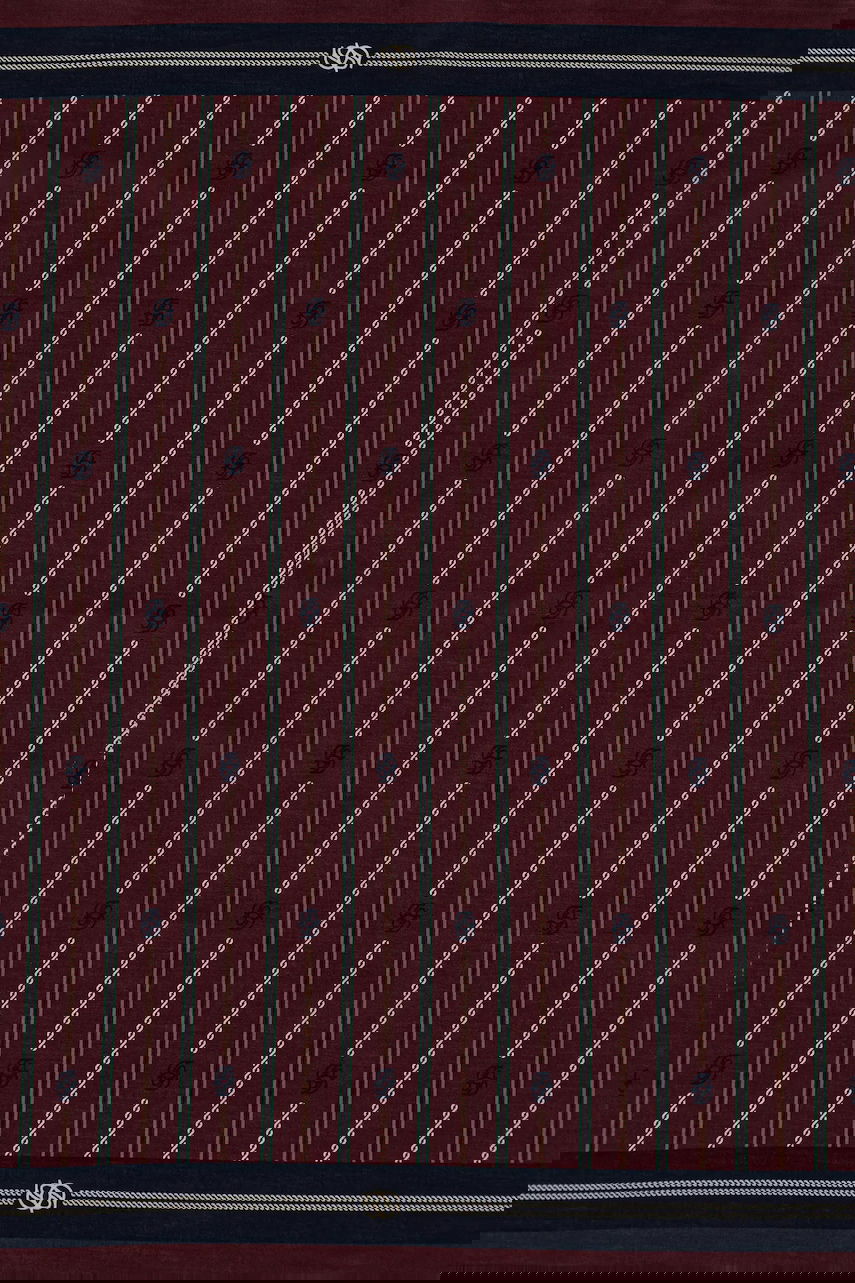 Šál Drôle de Monsieur Drôle de Monsieur Le Foulard Rayure Monogramme Pocket Square Vínová | I.BA021.CO128, 1
