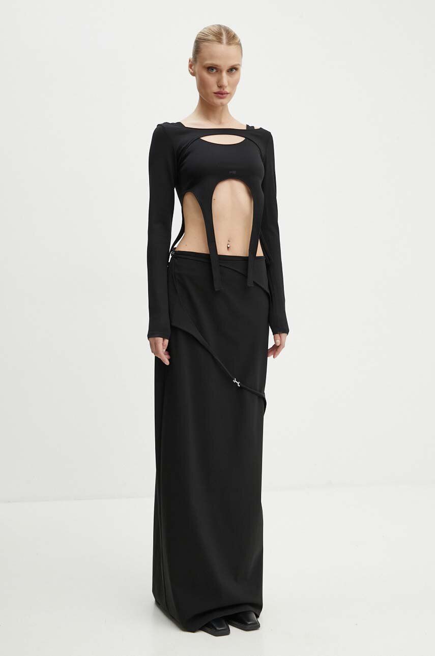 Crop Top HELIOT EMIL Long Sleeve Cut-Out Top Čierna | HE.W.13.051.BLK01, 1