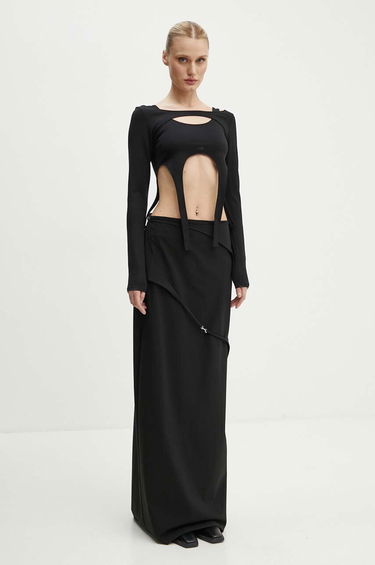 Crop Top HELIOT EMIL Long Sleeve Cut-Out Top Čierna | HE.W.13.051.BLK01, 1