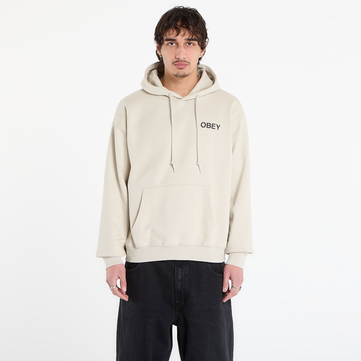 Mikina OBEY Doberman Pullover Hood Béžová | 112844249-MNS, 0