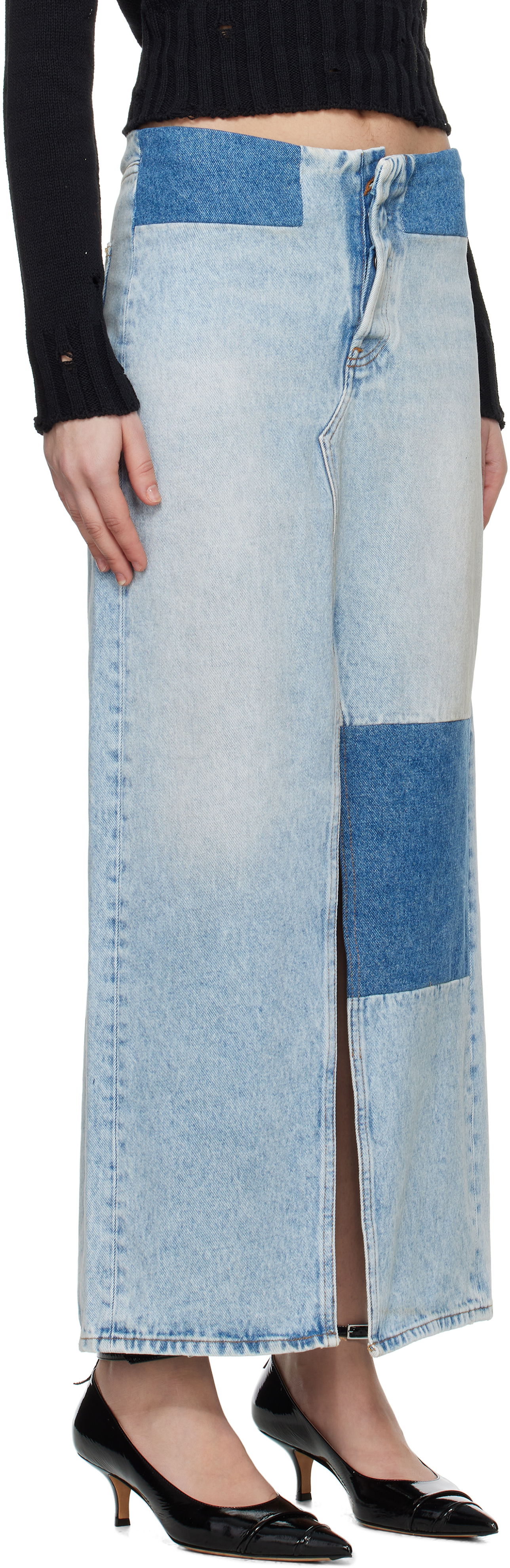 Sukňa Maison Margiela MM6 Maison Margiela Paneled Denim Maxi Skirt Modrá | S62MI0032 M30018, 1