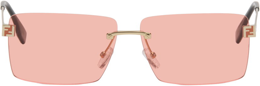 Slnečné okuliare FENDI 'Fendi' Sky Rimless Rectangular Sunglasses Ružová | FE40165U@6032S 840126860030