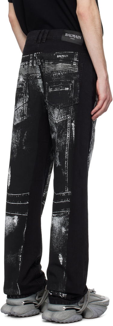 Džínsy Balmain Balmain Loose-Fit Biker Print Jeans Čierna | EH1ML155DF52, 2