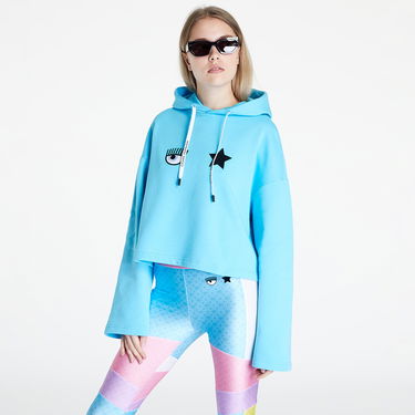 Mikina Chiara Ferragni Eye Star Brushed Sweatshirt Modrá | 73CBIT05CFT07211, 2