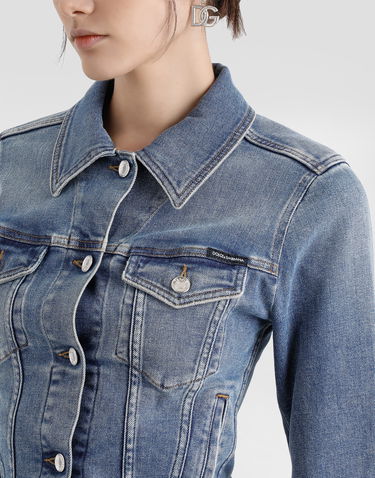 Bunda Dolce & Gabbana Dolce & Gabbana Cropped Denim Jacket Modrá | F9S20DG8ML9S9001, 3
