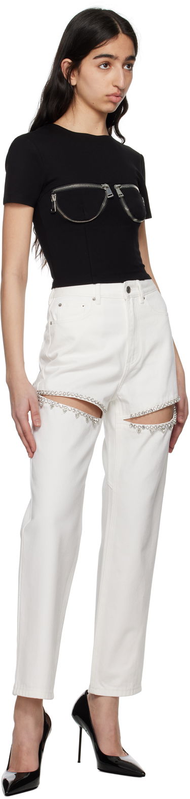 Džínsy Area AREA Crystal Slit Jeans Biela | 0000P01335, 3