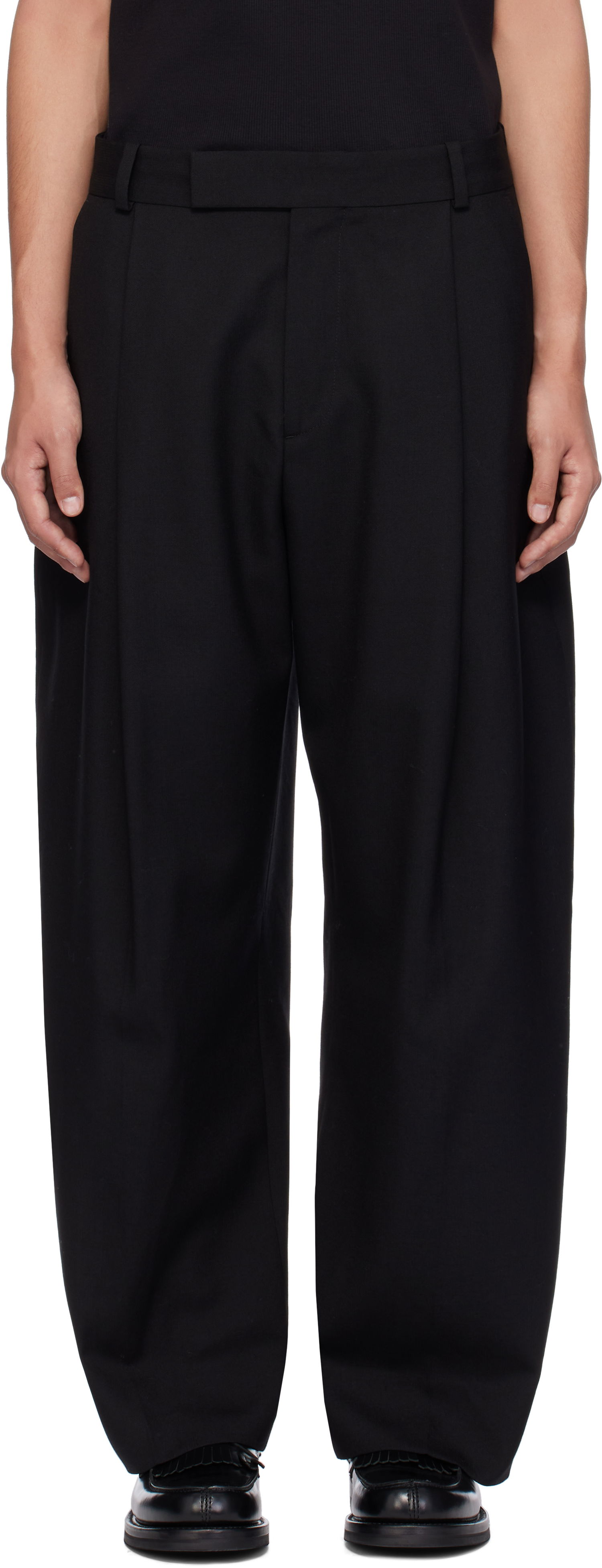 Nohavice Studio Nicholson Studio Nicholson Pull Wool Trousers Čierna | PULL SNM - 1278, 0