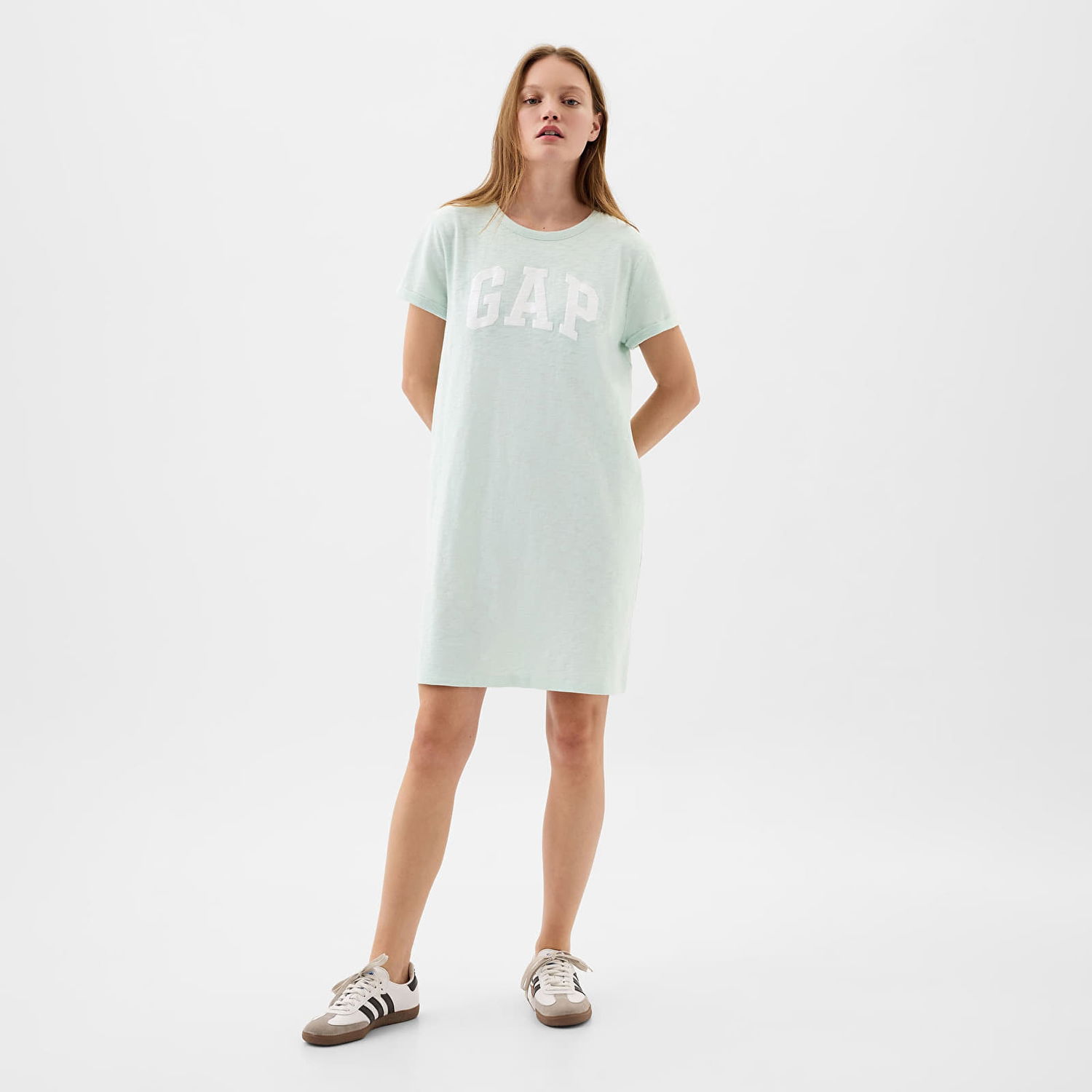 Šaty GAP Dresses Logo Dress Soft Mint Green Shine Zelené | 885593-00, 0