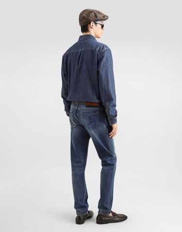 Košeľa Dolce & Gabbana Denim Shirt With Embroidered Patch Navy | G5MO2ZG8MF5S9001, 2