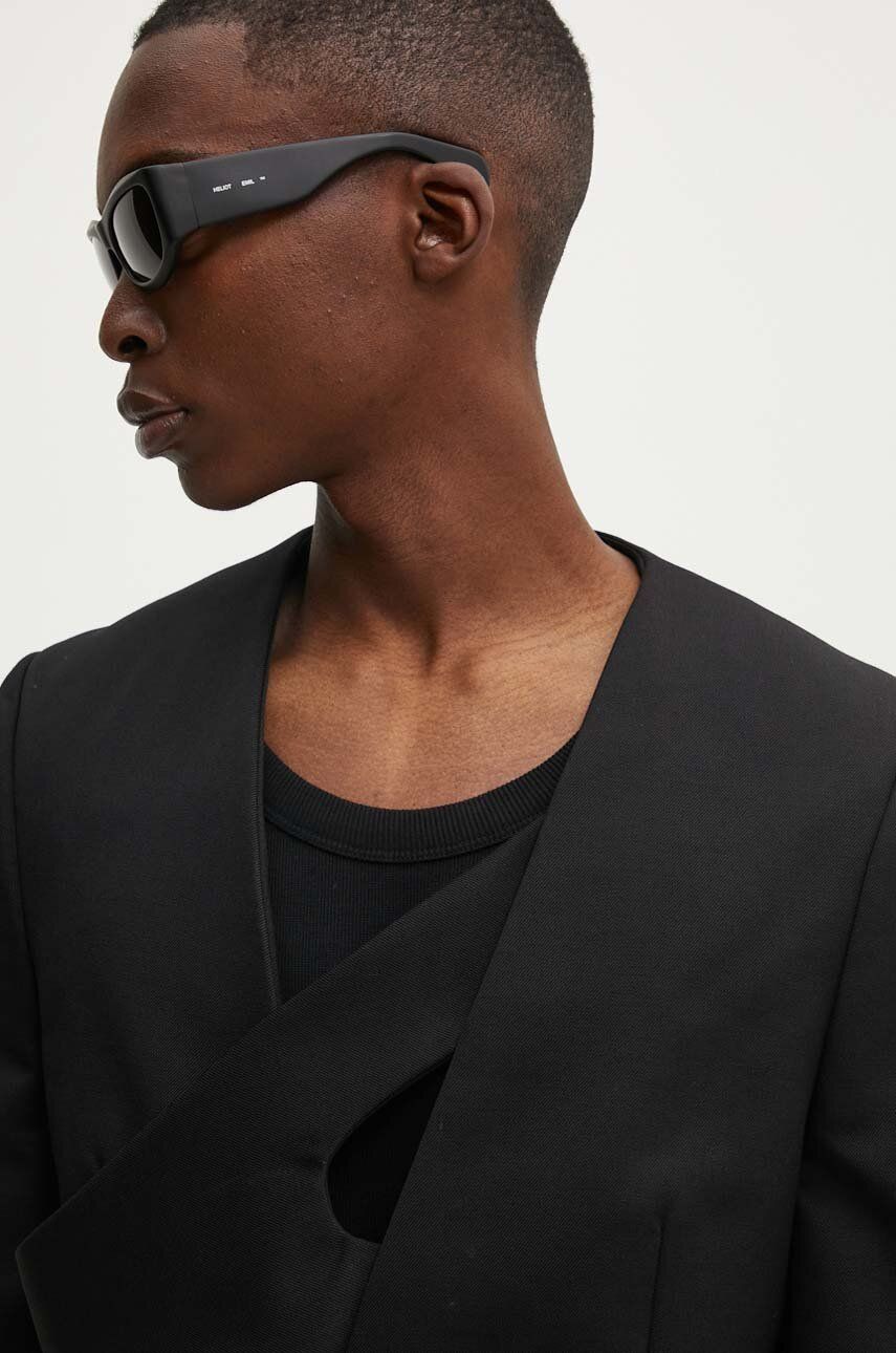 Black Cutout Wool Blazer