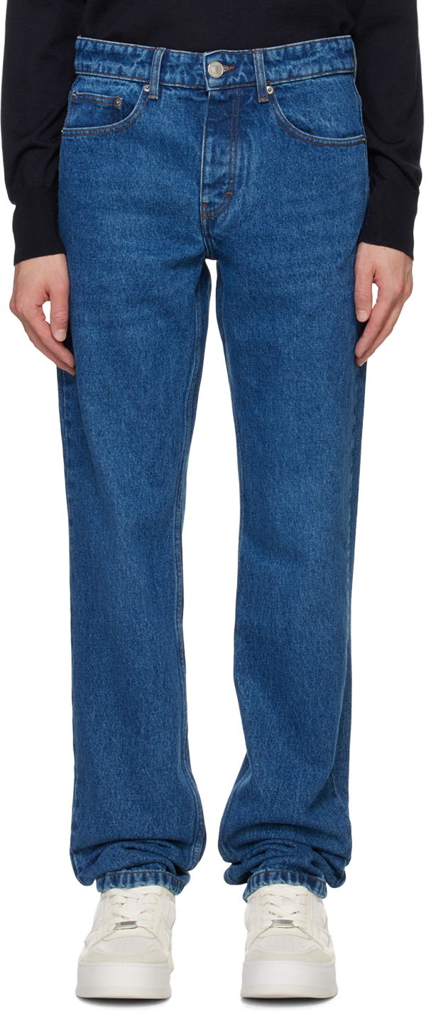 Džínsy AMI Paris Blue Classic Fit Jeans Navy | HTR001.DE0031, 0