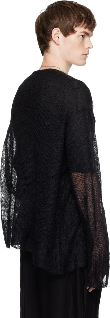 Sveter Ann Demeulemeester Ann Demeulemeester Kent Open Neck Sweater Čierna | B0012862-KN058-099, 2