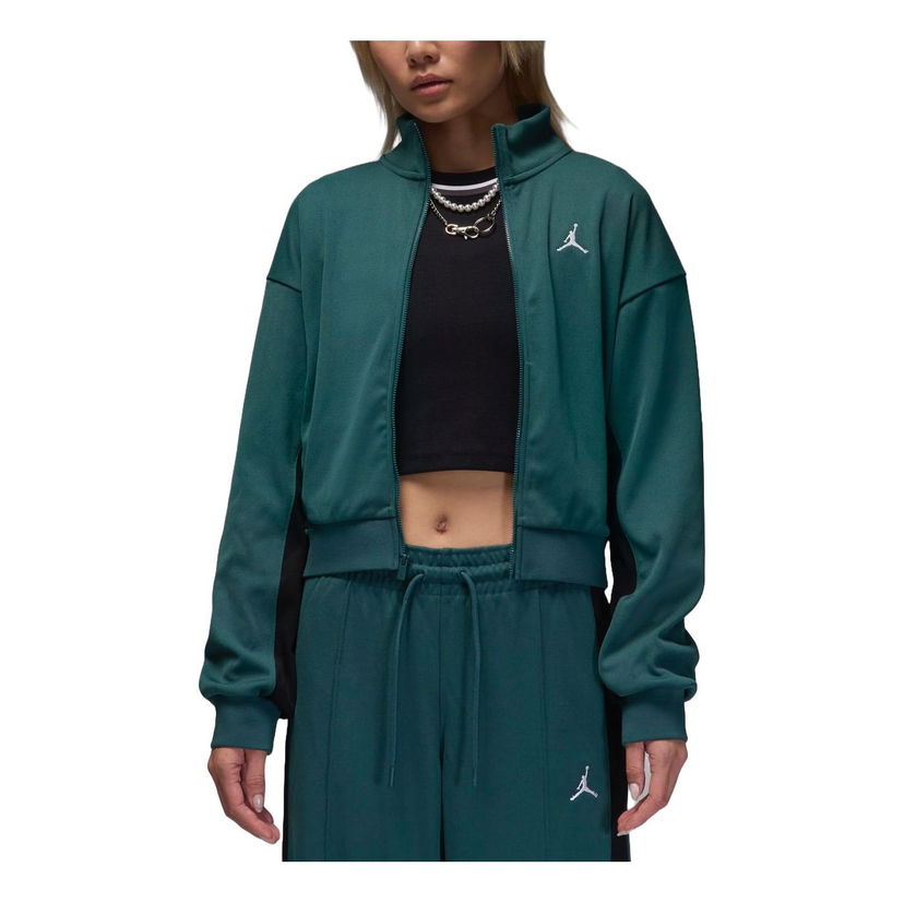 Bunda Jordan Knit Cropped Track Jacket Zelené | FV7105-366
